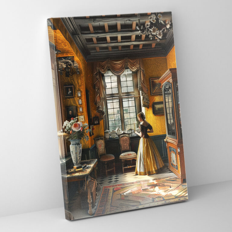 Johannes Vermeer Wall Art - Maiden In Richly Decorated Interior - Johannes Vermeer, Canvas, Johannes Vermeer, Wall Decoration