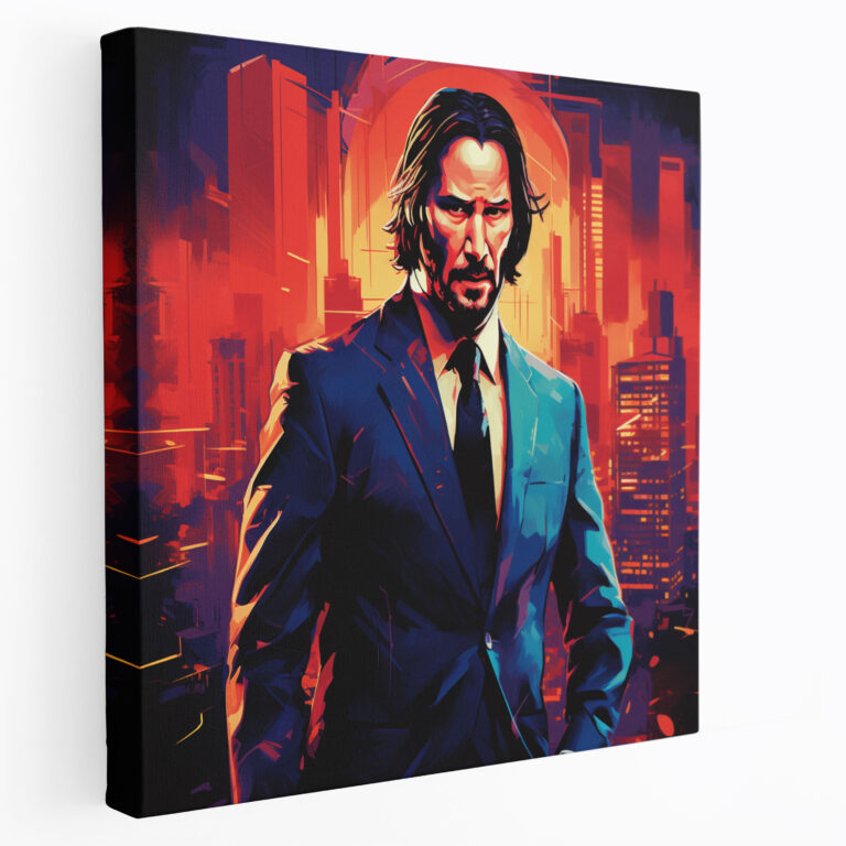 John Wick Neon Wall Art - John Wick, Unique, Glowing Colors, Fans