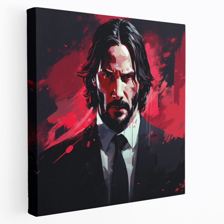 John Wick Wall Art - John Wick, Digital Portrait, Home Decoration, Canvas Print