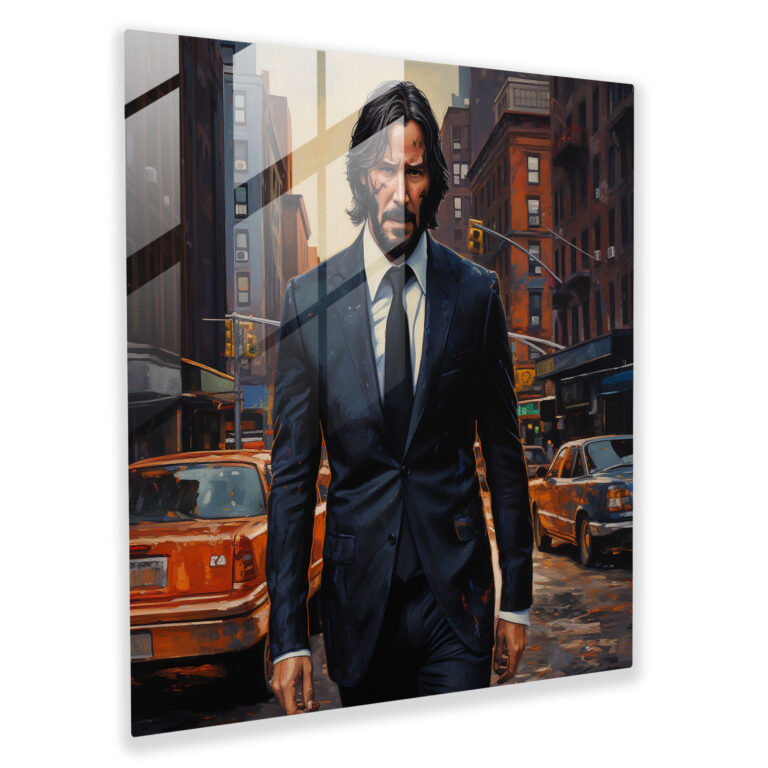 John Wick Glass Print - John Wick, Wall Decoration, Glass Print, Oil Painting