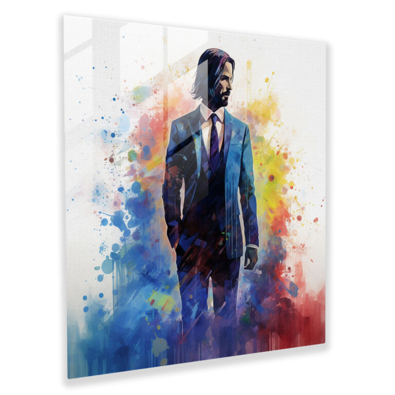 Colorful John Wick Glass Print - John Wick, John Wick, Glass Print, Glass Art