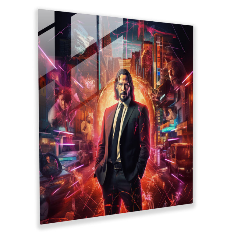 Futuristic John Wick Glass Print - John Wick, John Wick, Glass Print, Glass Art