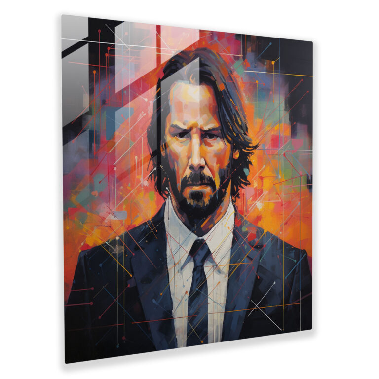 Geometric John Wick Glass Print - John Wick, Glass Wall Art, Wall Decoration, Modern Art