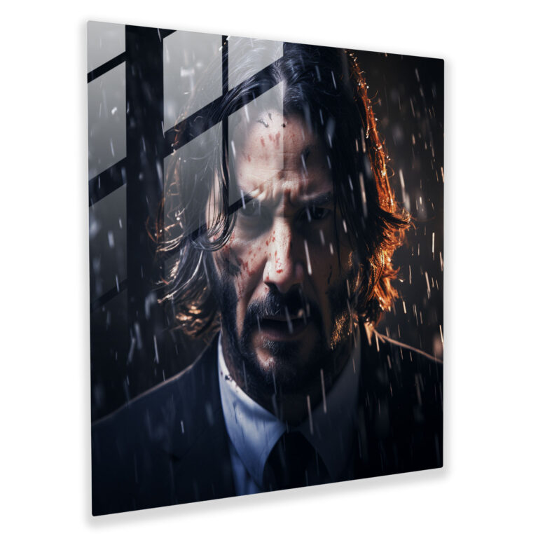 John Wick Glass Print - John Wick, Photograph, Determination, Modern Art