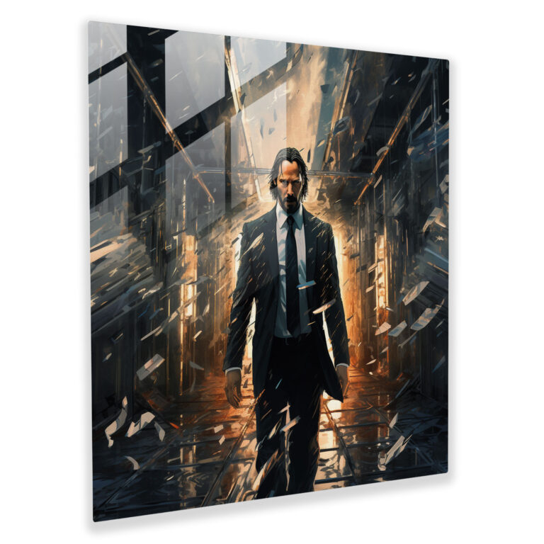 John Wick Glass Print - John Wick, Surreal, Indomitable Spirit, John Wick