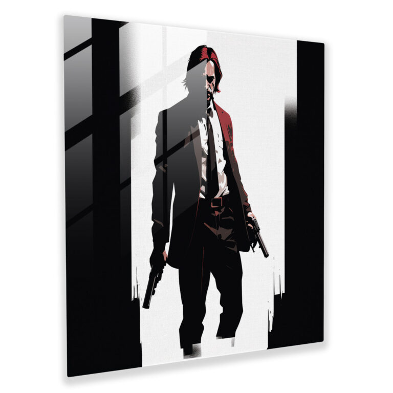 John Wick Glass Print - John Wick, Minimalistic, Glass Print, Modern Art