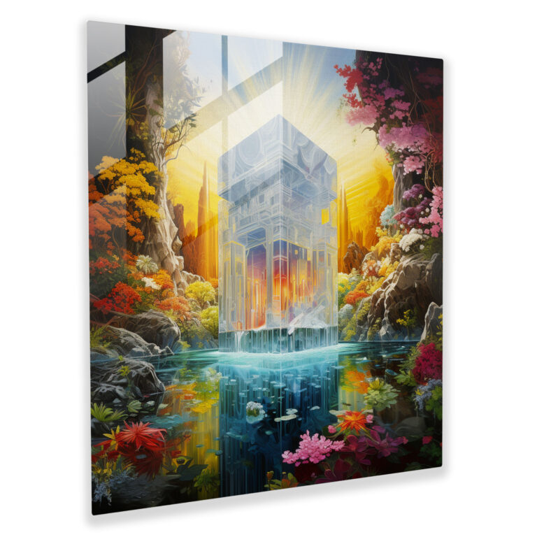 Kaaba Colorful Glass Print - Kaaba, Glass Art, Modern Art, Kaaba