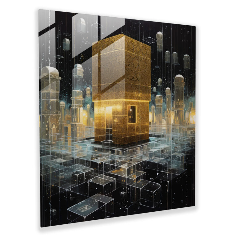 Geometric Glass Print - Kaaba - Kaaba, Glass Print, Contemporary Style, Geometric Design