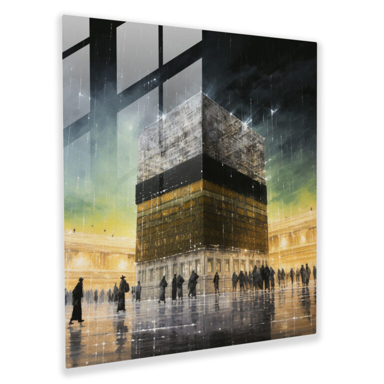 Ethereal Kaaba Glass Print - Kaaba, Dreamy, Ethereal Colors, Impressionist
