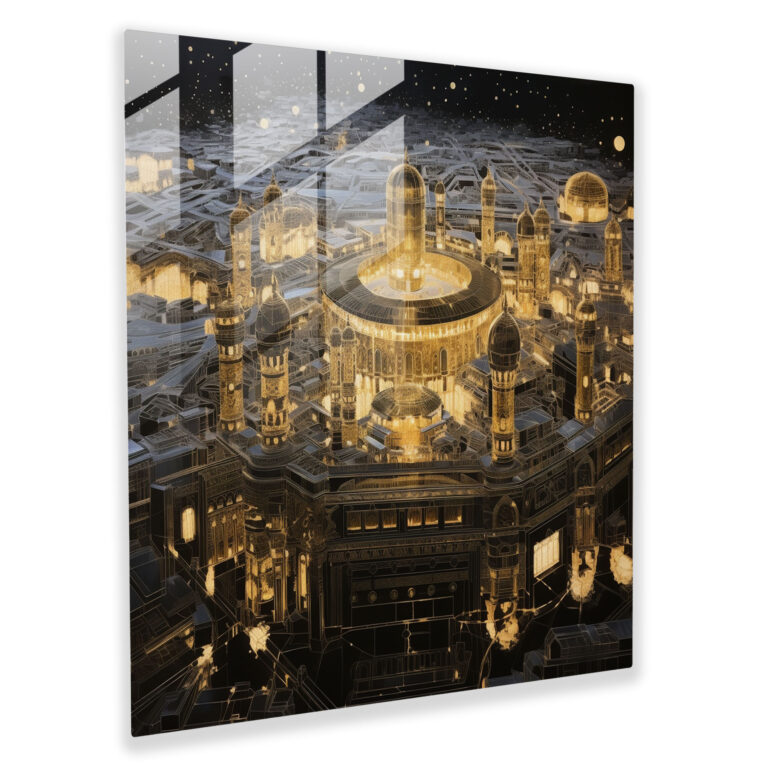 Majestic Kaaba Glass Print - Kaaba, Glass Wall Art, Glass Art, Modern Art