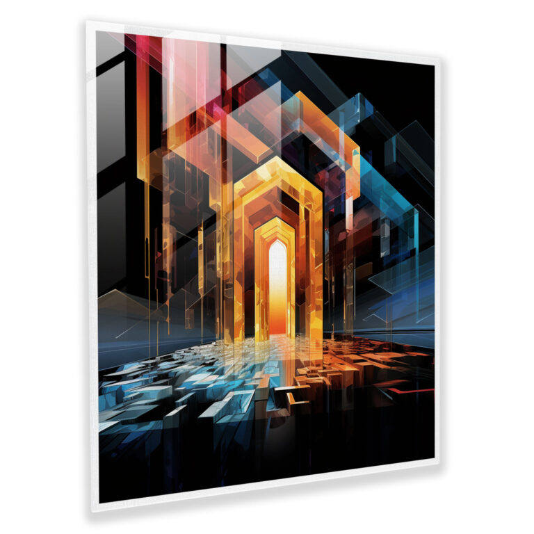 Kaaba Glass Wall Art - Kaaba, Geometric Shapes, Glass Wall Art, Abstract