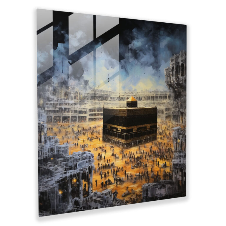 Kaaba Glass Print - Aerial Unity - Kaaba, Wall Decoration, Unity, Home Decoration