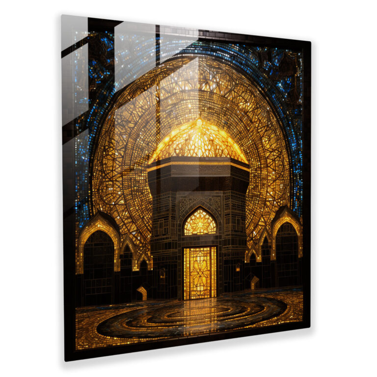 Kaaba Stained Glass Print - Kaaba, Glass Wall Art, Modern Art, Glass Art