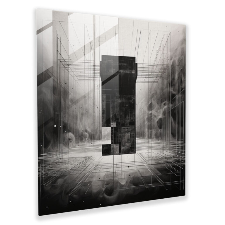 Kaaba Minimalist Glass Print - Kaaba, Contemporary, Glass Art, Modern Art