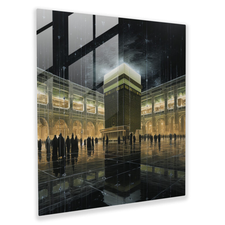 Inside The Kaaba Glass Print - Kaaba, Glass Wall Art, Glass Print, Glass Art