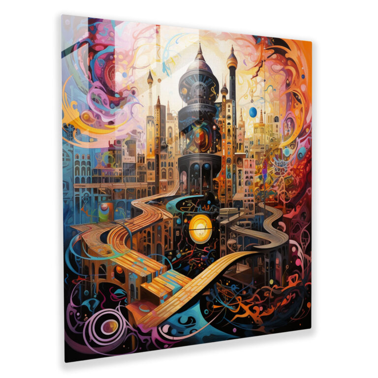 Modern Abstract Glass Print - Kaaba - Kaaba, Wall Decoration, Home Decoration, Glass Wall Art