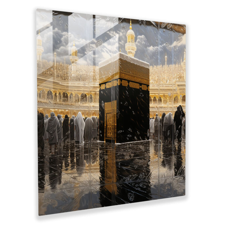 Kaaba Photorealistic Glass Print - Kaaba, Kaaba, Wall Decoration, Glass Art