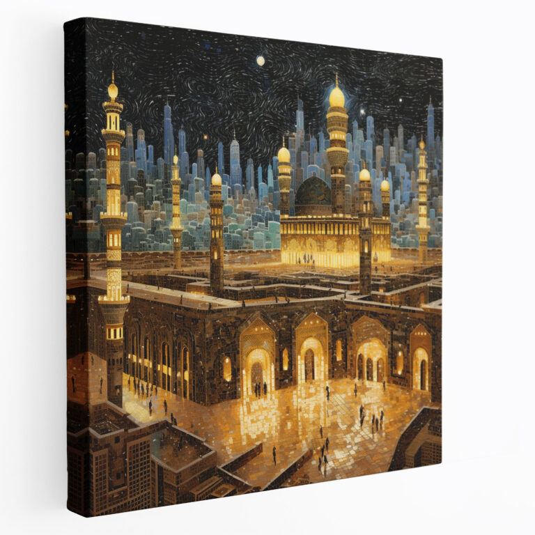 Kaaba Mosaic Canvas Print - Kaaba, Canvas Print, Elegance, Intricate Tiles