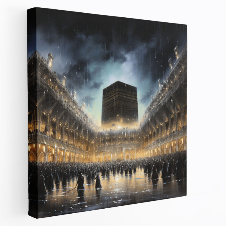 Kaaba Impressionistic Canvas Print - Kaaba, Wall Decoration, Spiritual Journey, Kaaba