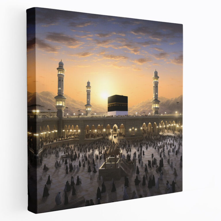 Kaaba Sunset Canvas Print - Kaaba, Breathtaking Detail, Wall Decoration, Canvas Wall Art