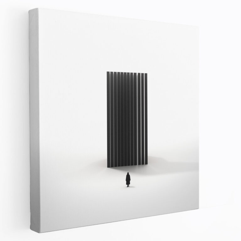 Kaaba Canvas Print - Minimalist Black And White - Wall Art - Kaaba, Minimalist, Wall Decoration, Home Decoration
