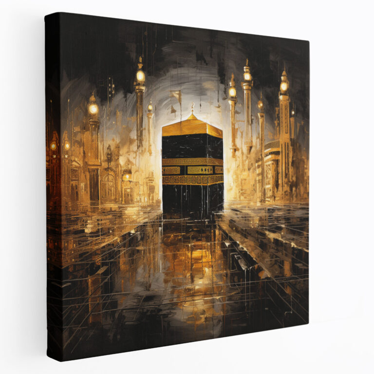Abstract Kaaba Wall Decoration - Kaaba, Kaaba, Eye-Catching, Canvas