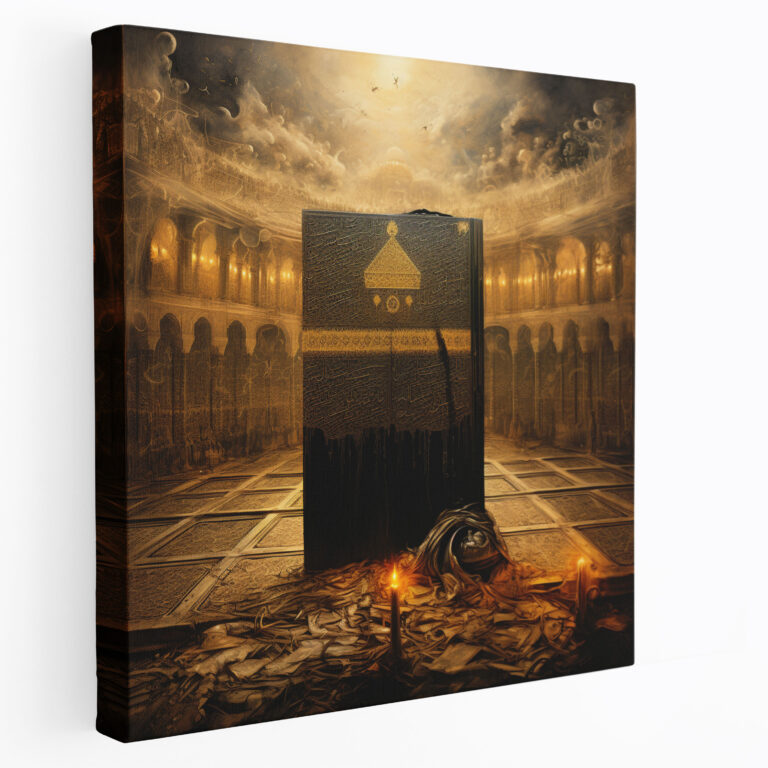 Kaaba Wall Decoration - Kaaba, Islamic Calligraphy, Canvas, Elegant Script