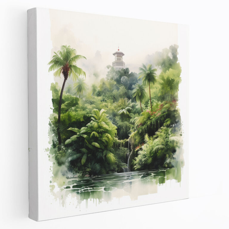 Kaaba Canvas Print - Serene Watercolor Painting - Kaaba, Kaaba, Canvas Print, Watercolor Painting