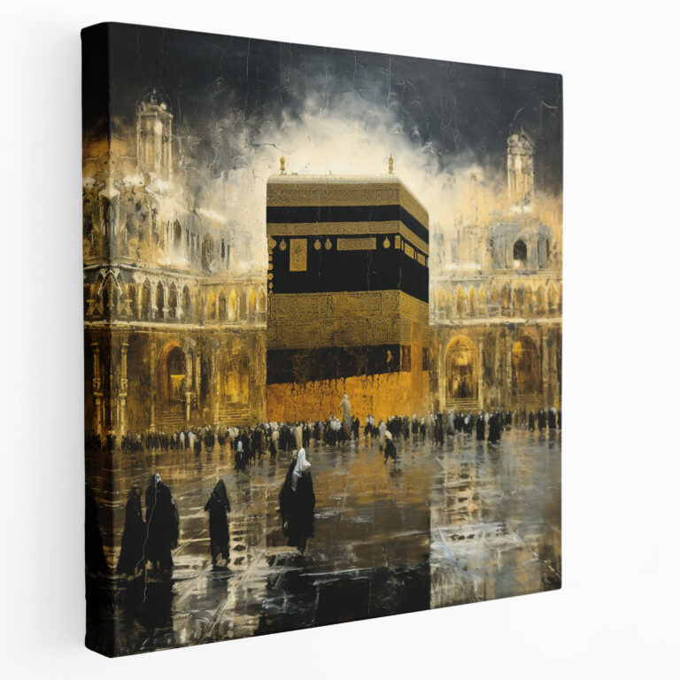 Kaaba Wall Art - Contemporary Mixed Media Artwork - Kaaba, Home Decoration, Canvas Wall Art, Wall Art