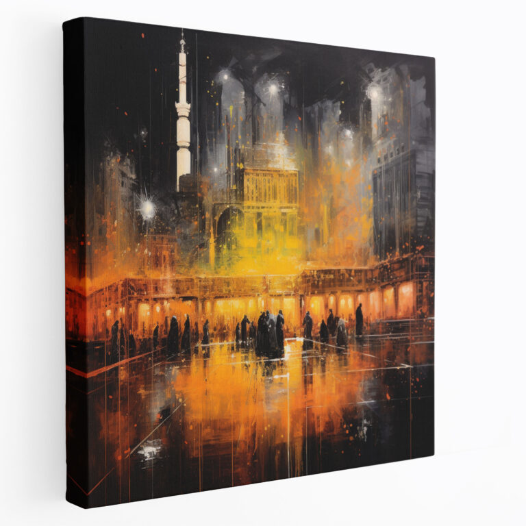 Kaaba Wall Art - Kaaba, Contemporary Abstract Painting, Canvas Wall Art, Spiritual Essence