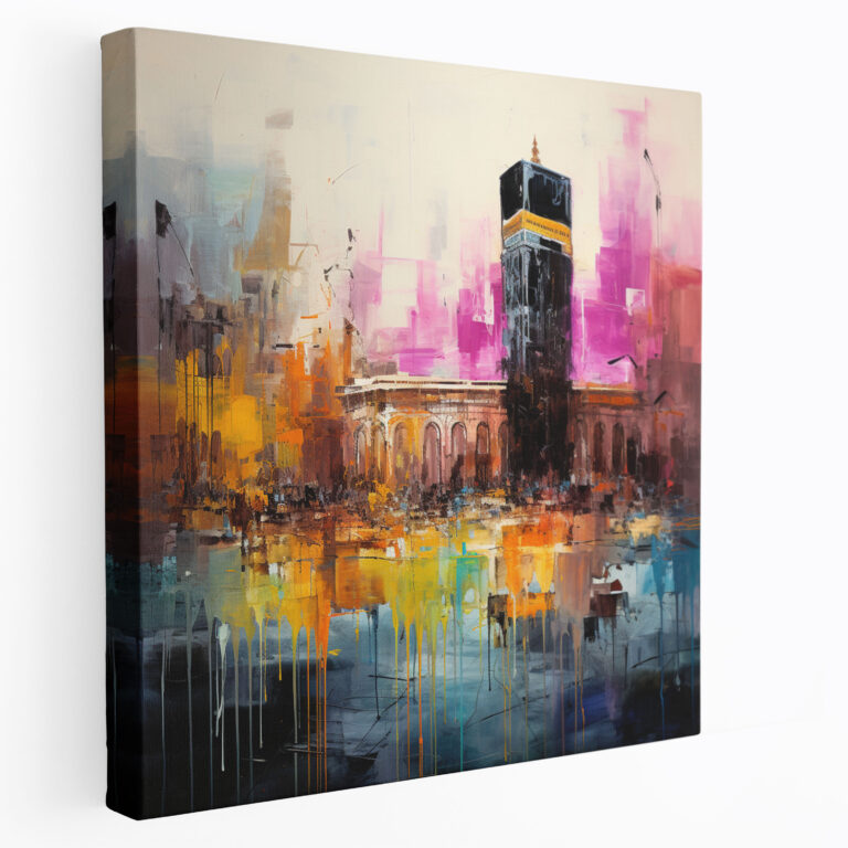 Kaaba Canvas Print - Kaaba, Vibrant Colors, Bold Brushstrokes, Canvas
