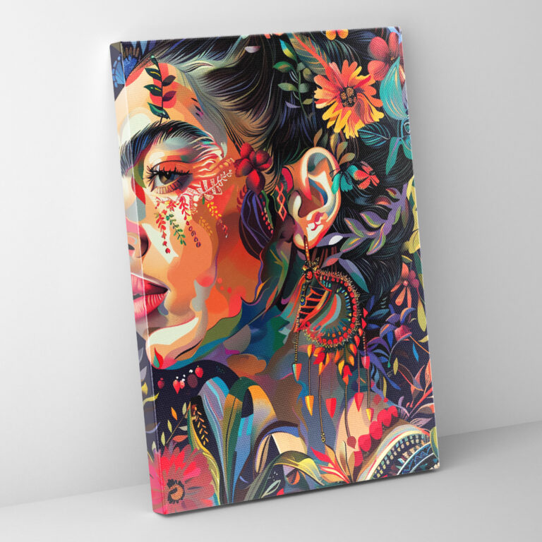 Frida Kahlo Style Canvas Print - Frida Kahlo, Wall Art, Canvas Print, Home Decoration