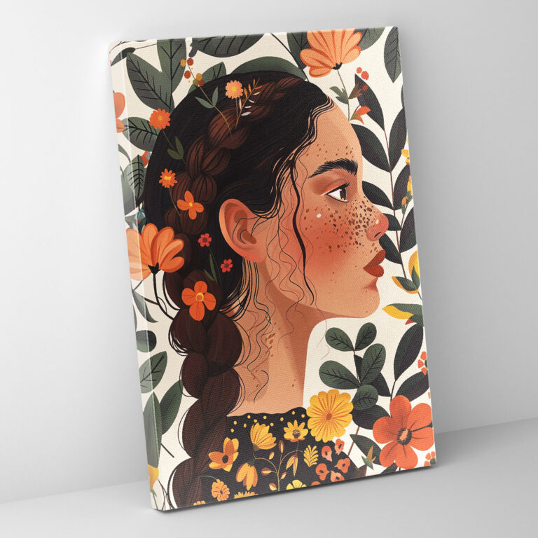 Frida Kahlo Style Canvas Print - Frida Kahlo, Wall Art, Canvas, Wall Decoration