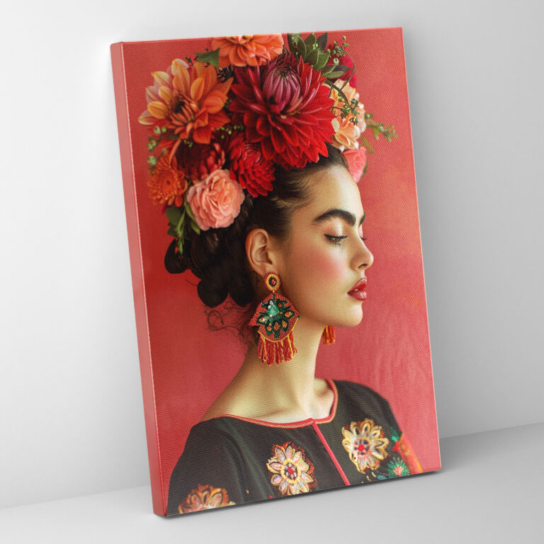 Frida Kahlo Style Canvas Print - Frida Kahlo, Wall Art, Home Decoration, Frida Kahlo Style