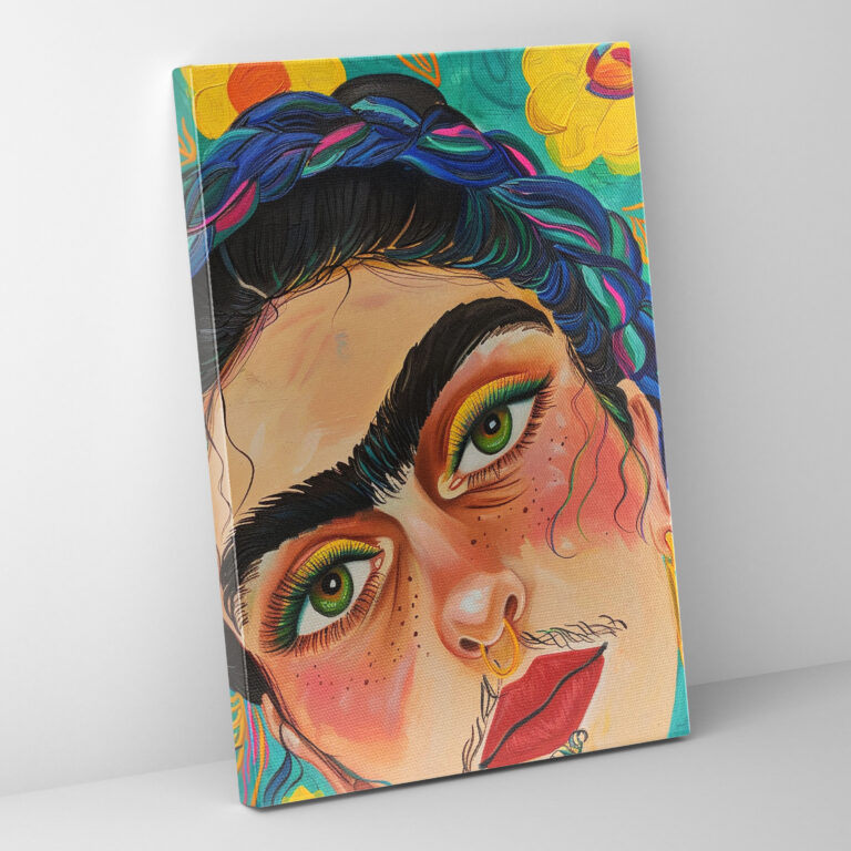 Frida Kahlo Style Canvas Print - Frida Kahlo, Wall Art, Canvas, Canvas Print