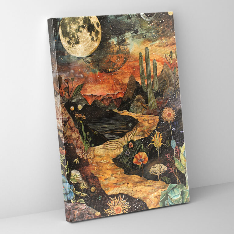 Earthy Frida Kahlo Style Canvas Print - Frida Kahlo, Home Decoration, Wall Art, Canvas