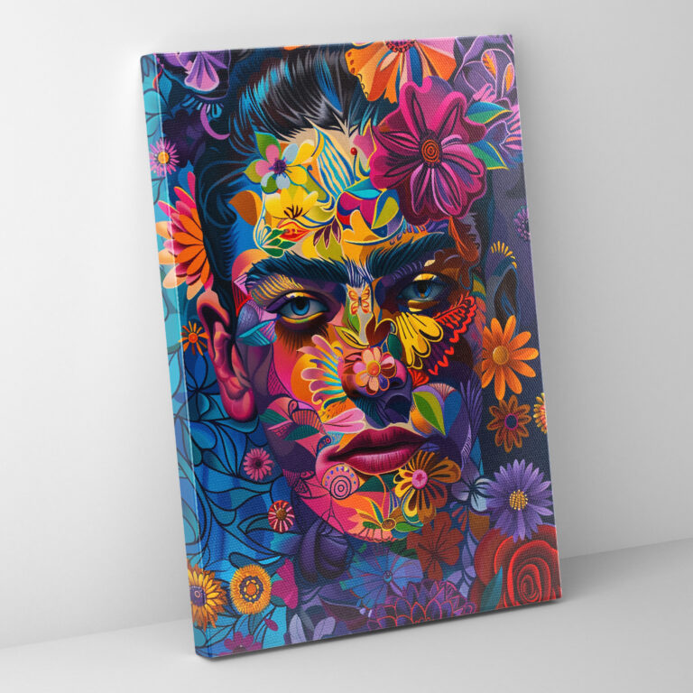 Vibrant Frida Kahlo Style Wall Decoration - Frida Kahlo, Vibrant Colors, Canvas Wall Art, Frida Kahlo Style