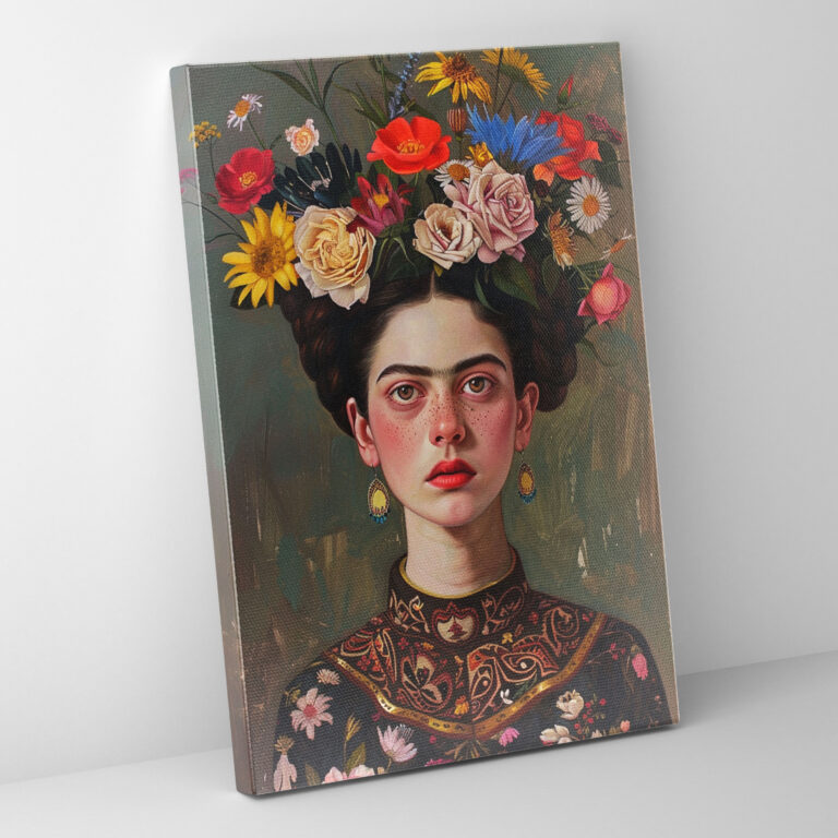 Frida Kahlo Style Canvas Print - Frida Kahlo, Wall Decoration, Canvas Print, Home Decoration