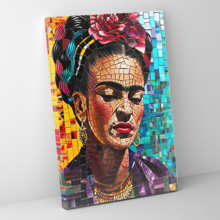 Frida Kahlo Style Mosaic Wall Decoration - Frida Kahlo, Canvas Print, Frida Kahlo Style, Wall Decoration