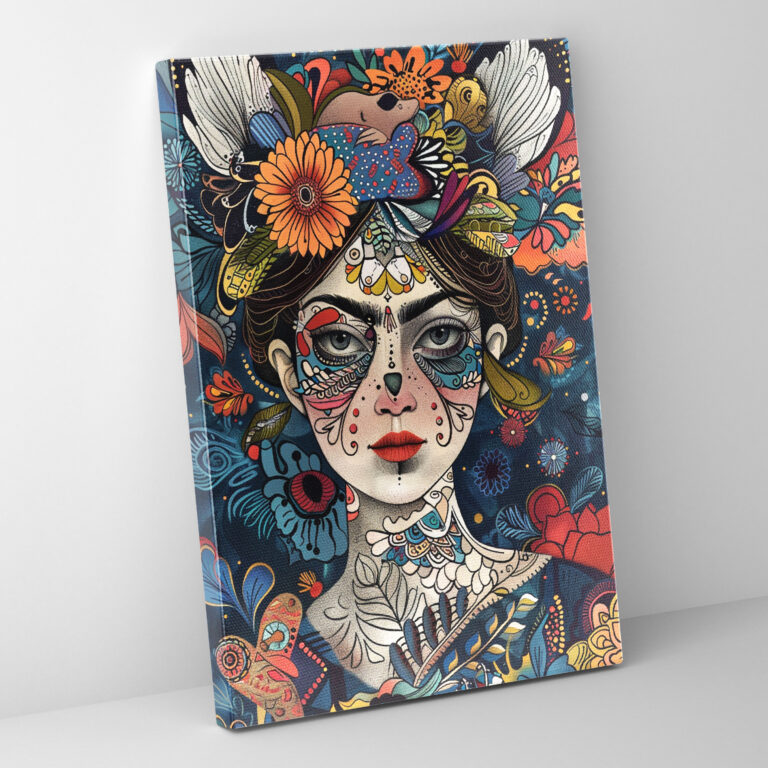 Frida Kahlo Style Canvas Print - Frida Kahlo, Canvas Print, Wall Art, Frida Kahlo Style