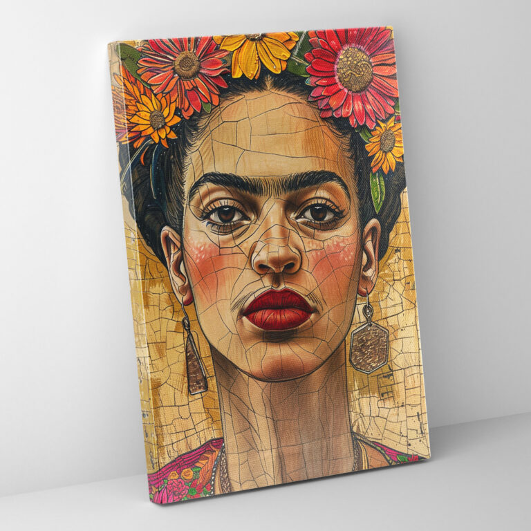 Frida Kahlo Style Canvas Print - Frida Kahlo, Wall Art, Home Decoration, Canvas Wall Art