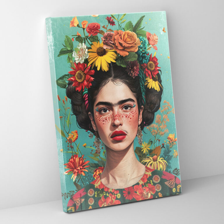 Frida Kahlo Style Canvas Print - Frida Kahlo, Home Decoration, Wall Art, Canvas Wall Art