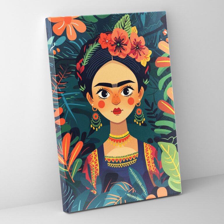 Frida Kahlo Style Canvas Print - Frida Kahlo, Wall Art, Canvas, Home Decoration