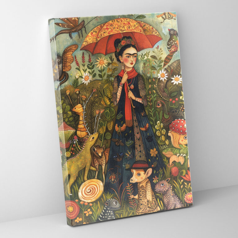 Frida Kahlo Style Wall Art - Frida Kahlo, Wall Decoration, Canvas Wall Art, Wall Art