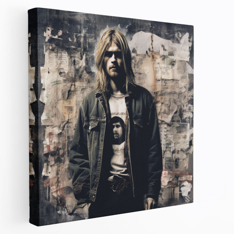 Kurt Cobain Grunge-Inspired Glass Print - Kurt Cobain, Glass Art, Kurt Cobain, Grunge-Inspired