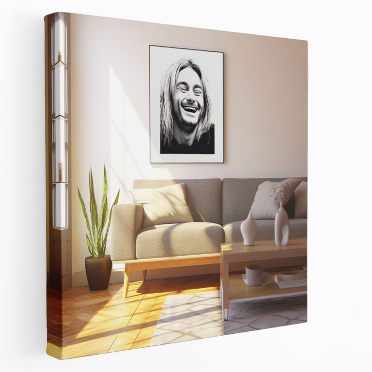 Kurt Cobain Iconic Smile Glass Print - Kurt Cobain, Glass Art, Joy, Modern Art