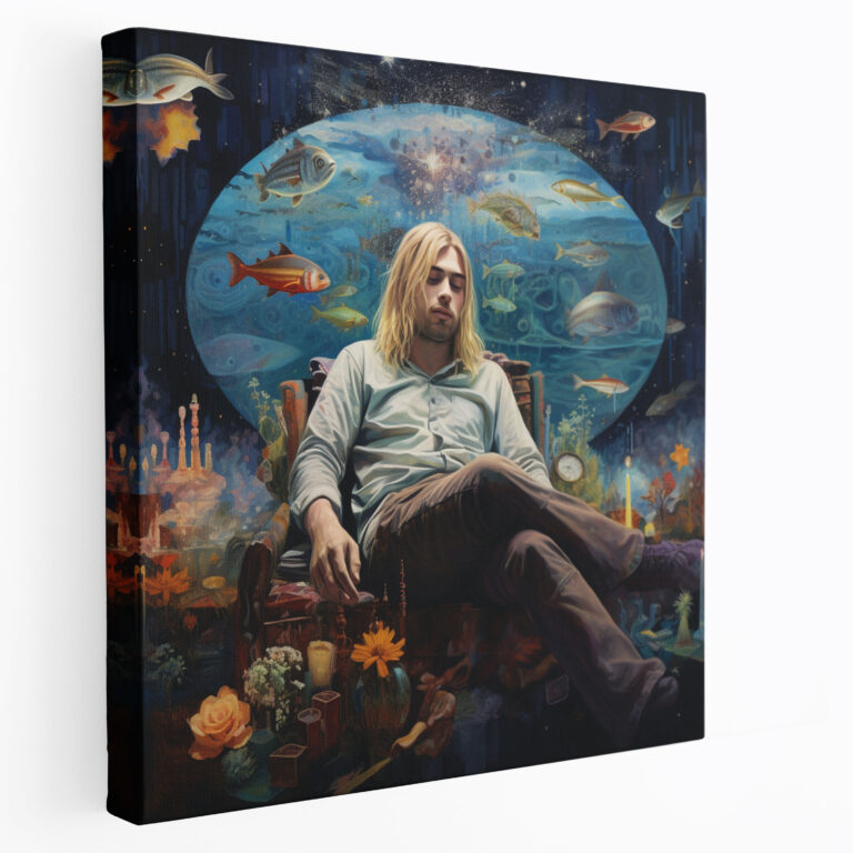 Kurt Cobain Glass Print - Kurt Cobain, Home Decoration, Glass Wall Art, Wall Decoration