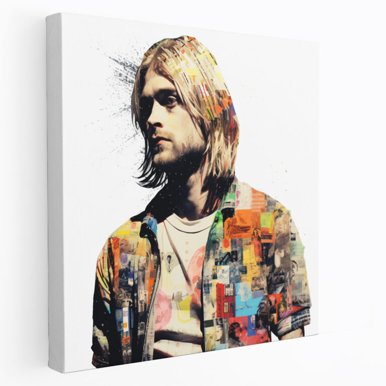 Kurt Cobain Glass Wall Art - Kurt Cobain, Collage Art, Nostalgic Art, Glass Wall Art