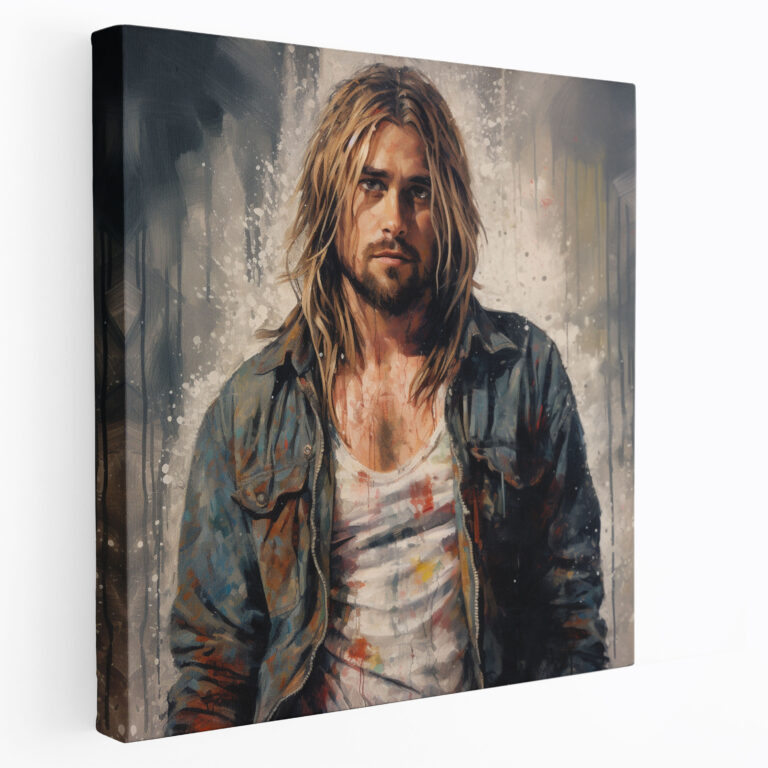 Kurt Cobain Grunge Style Glass Print - Kurt Cobain, Glass Print, Home Decoration, Music Lover