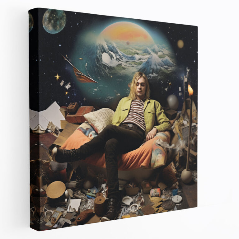 Kurt Cobain Surrealistic Glass Print - Kurt Cobain, Wall Decoration, Glass Print, Mystique